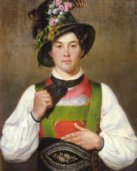 弗朗茨 馮 德弗雷格爾 A YOUNG MAN IN TYROLEAN COSTUME 弗朗茨 馮 德弗雷格爾 A YOUNG MAN IN TYROLEAN COSTUME